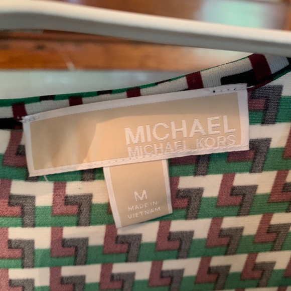 Michael Kors fit snd flare palmetto green patterned dress. Worn twice - Picture 5 of 7